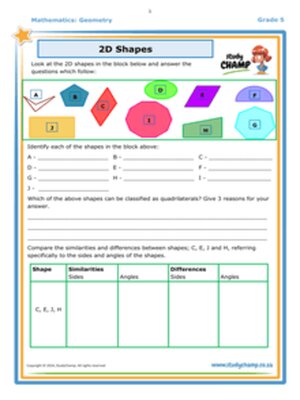 cover image of Maths: 2D Shapes Worksheet